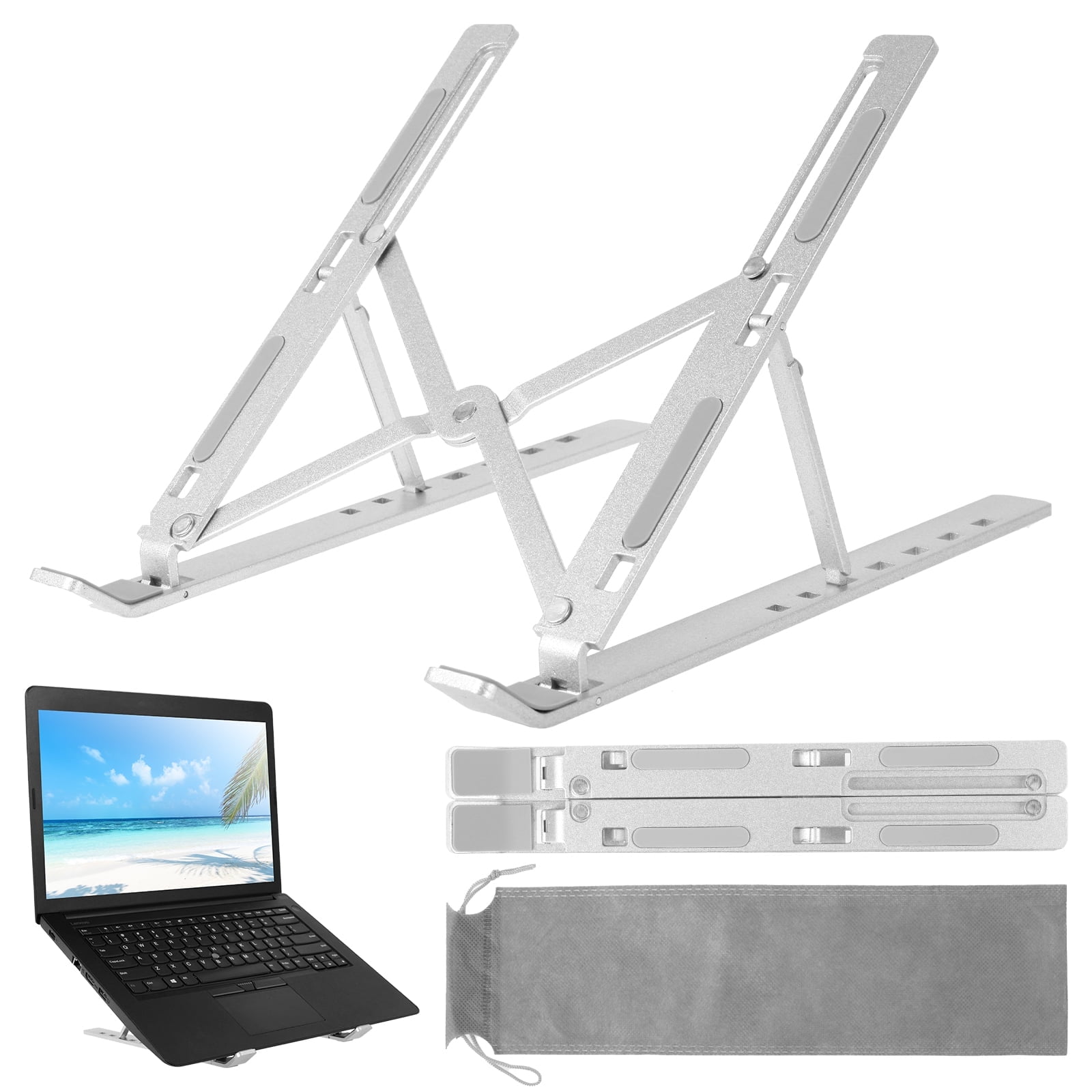 FUYGRCJ Laptop Stand, Laptop Holder Riser, Computer Tablet Stand, 6 Angles Adjustable Aluminum Ergonomic Foldable Portable Desktop Holder, Ventilated Cooling Notebook Stand for 10-15.6?? LaptopTablet