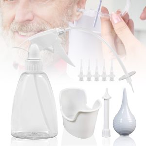 FUYGRCJ Ear Wax Removal Kits, Ear Wax Cleaner Tool Kit, Ear Cleaning Removal to Remove Ear Blockage, Ear Irrigation Flushing Basin Device for Adults Kids Complete Ear Cleaning and Irrigation