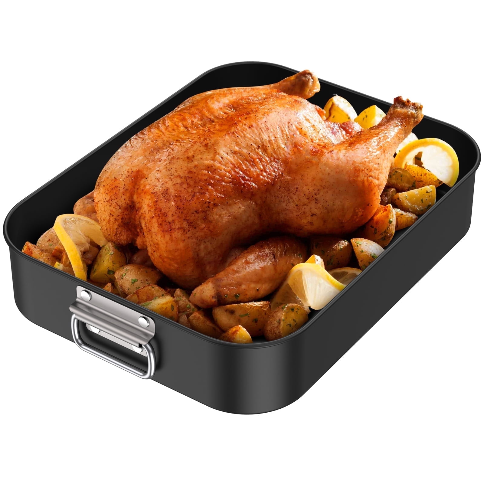 FUYGRCJ Lasagna Pan Deep, 16x11.6x3.15inch Deep Dish Lasagna Pan, 3.83lb Nonstick Baking Pan for Oven, Roasting Pan Brownie Pan with Handles, Rectangle Cake Pan for Baking, Deep Baking Pan, Bakeware