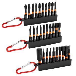 FUYGRCJ 30PCS 2inch Magnetic Screwdriver Bits, S2 Steel Impact Screw Driver Bit, 50mm Phillips Driver Bits PH1/PH2/PH3, Hex Head Allen Wrench Bits, Torx Bits T8 to T40, PZ1/PZ2/PZ3, Slot4/Slot5/Slot6