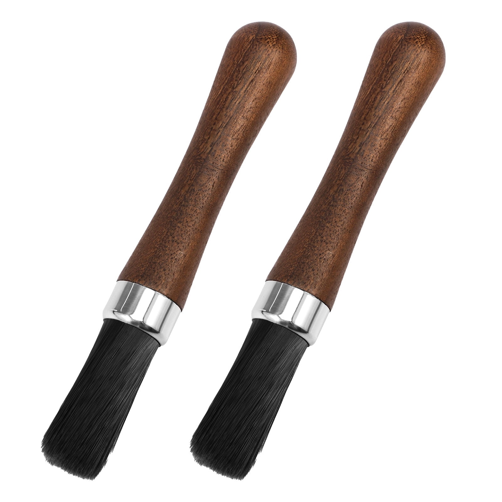 FUYGRCJ 2PCS Coffee Grinder Cleaning Brush, Espresso Machine Brushes Cleaner Tool with Wooden Handle, Nylon Bristle Powder Cleaning Crevice Brushes, Natural Dusting Brush for Barista Home Kitchen