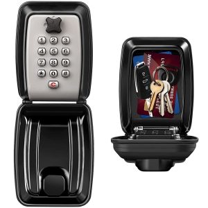 FUYGRCJ Key Lock Box with Push Button Wall Mounted Spare Key Storage Box Portable Combination Key Lock Box Weatherproof Safe Key
