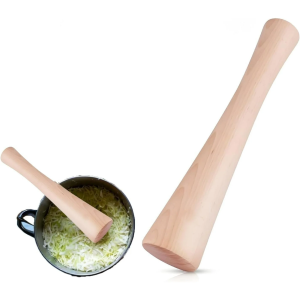Ihvewuo Wood Vegetable Fermentation Tamper Uniform Grinding Cabbage Sauerkraut Pounder Labor Saving Fermenting Food Tool for Vegetable