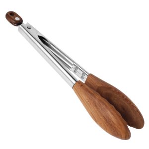 Txkrhwa Walnut Wood Tong, Kitchen Wooden Tong with Stainless Steel Handle and Walnut Tip, Salad Tongs Locking Tongs Food Serving Tongs, Locking Kitchen Tongs