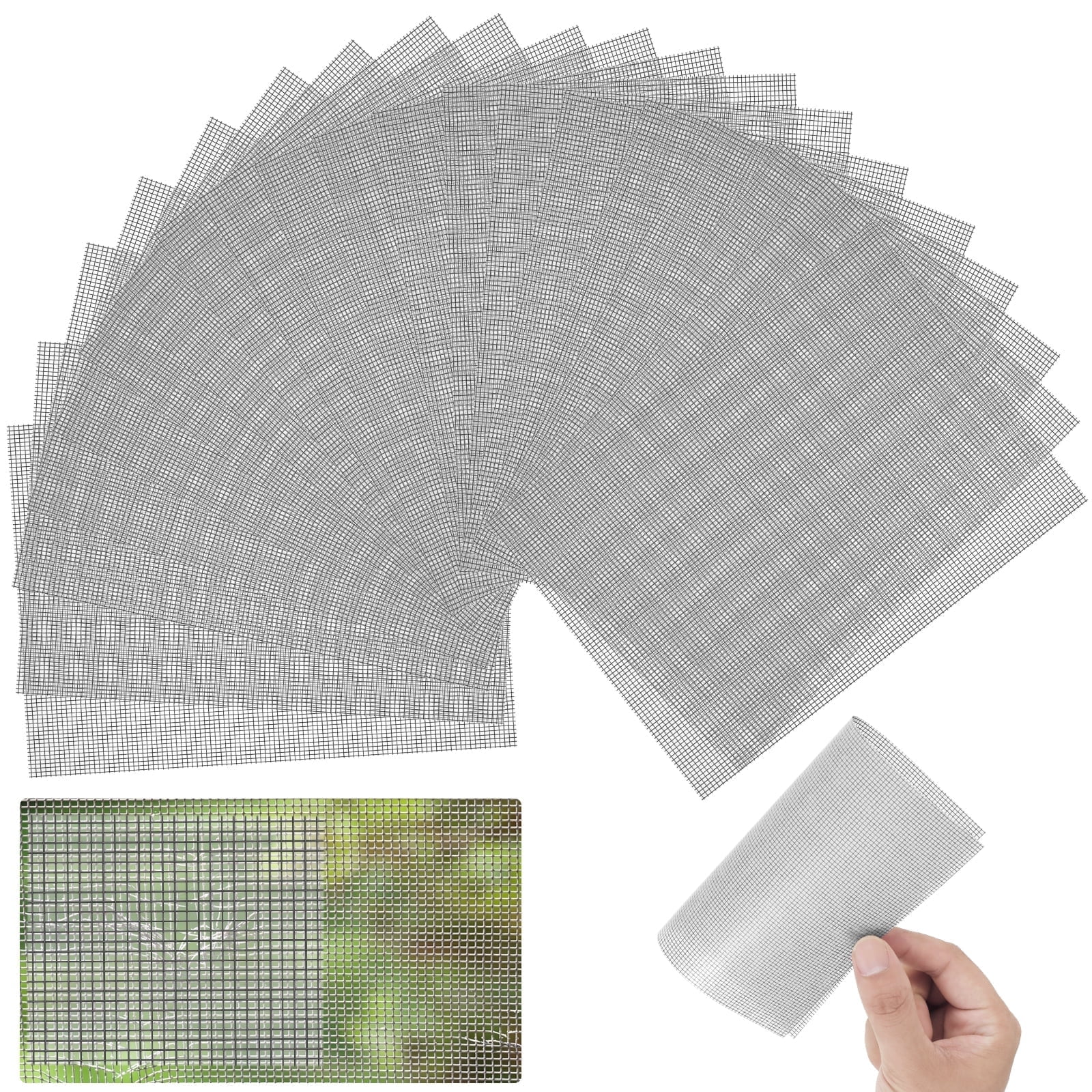 FUYGRCJ 20PCS Window Screen Repair Patch Kits 5 x 7 Inch Self Adhesive Screen Repair Tape Fiberglass Mesh Screens Replacement Patches Multipurpose Repair Patches for Windows Doors Tent Net