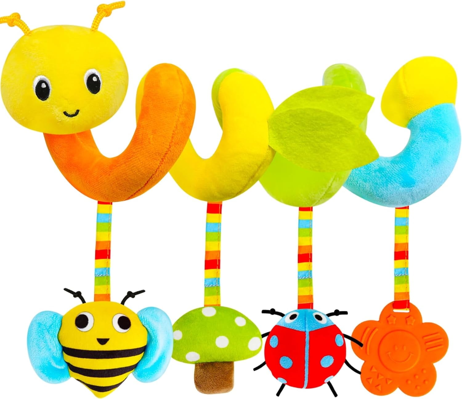 Keyohome Spiral Car Seat Toy,Stroller Activity Toy,Baby Sensory Toys,Crib Hanging Rattles Toys with Ringing Bell for Babies Boys and Girls