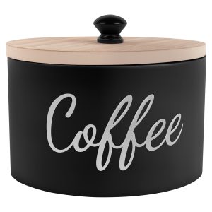Tzdxfgl Wood Coffee Pod Holder with Lid for Counter, Large Coffee Filter Storage Container Coffee Bar Decor, Black