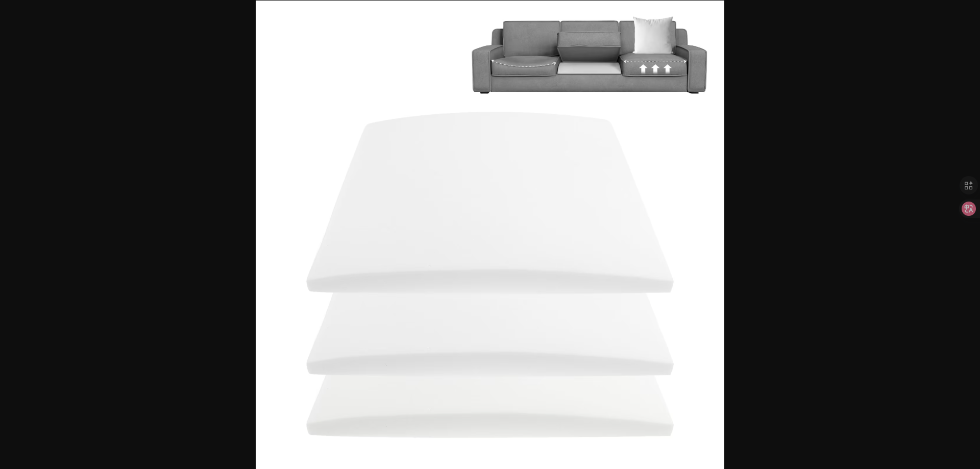 Dznils Sofa Couch Cushion Support for Sagging Seat, 20" x 20", White, Set of 3