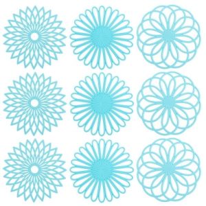 NUAHRHY 9pcs Silicone Trivets for Hot Dishes, Pots and Pans, Trivet Mat Hot Pads for Kitchen, Silicone Heat Resistant Mats for Countertop, Trivets Table & Quartz Countertops Color Blue