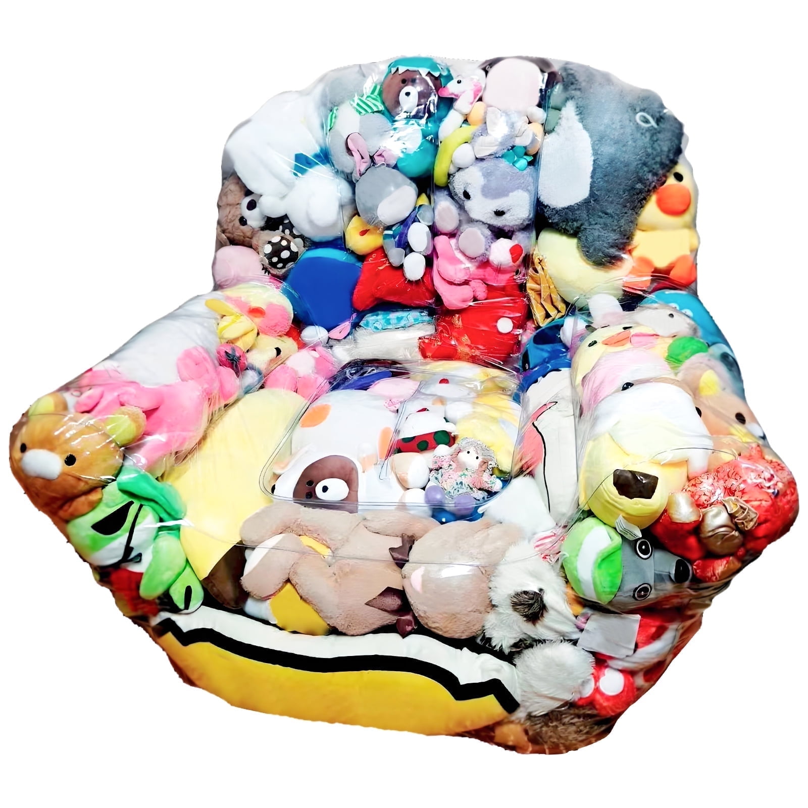 Lzvxtym Clear Stuffed Animal Bean Bag Chair Cover 180L Stuffed Animal Bean Bag Storage for Children Plush Toys Storage and Organizing No Filler Included