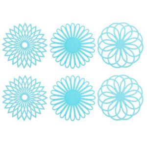 NUAHRHY 6pcs Silicone Trivets for Hot Dishes, Pots and Pans, Trivet Mat Hot Pads for Kitchen, Silicone Heat Resistant Mats for Countertop, Trivets Table & Quartz Countertops Color Blue