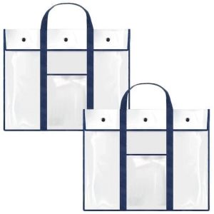 NUAHRHY 2pcs? Art Portfolio Bag PVC Carrying Case Poster Storage Pouch Bag Organizer with Pocket Portable Bulletin Board Holder for Teacher Classroom