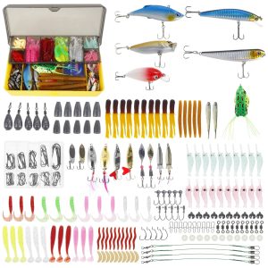 Lzvxtym Fishing Lures,Fishing Lures Kit,Fishing Bait Lure Set for Saltwater Freshwater,with Tackle Box,302Pcs