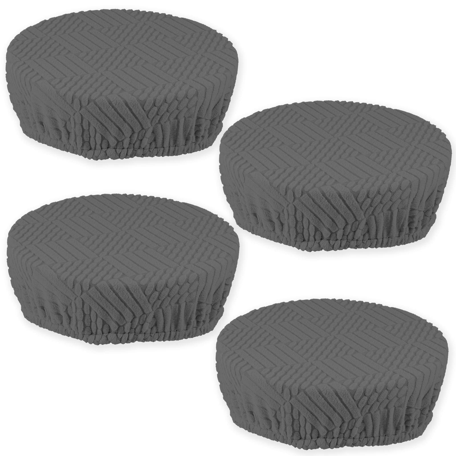 Wekvgz 4 Pcs Elastic Bar Stool Cover Fits 11 to 18 Inches Chair Washable Polyester Round Stool Cover for Home Cafe Office Restaurant
