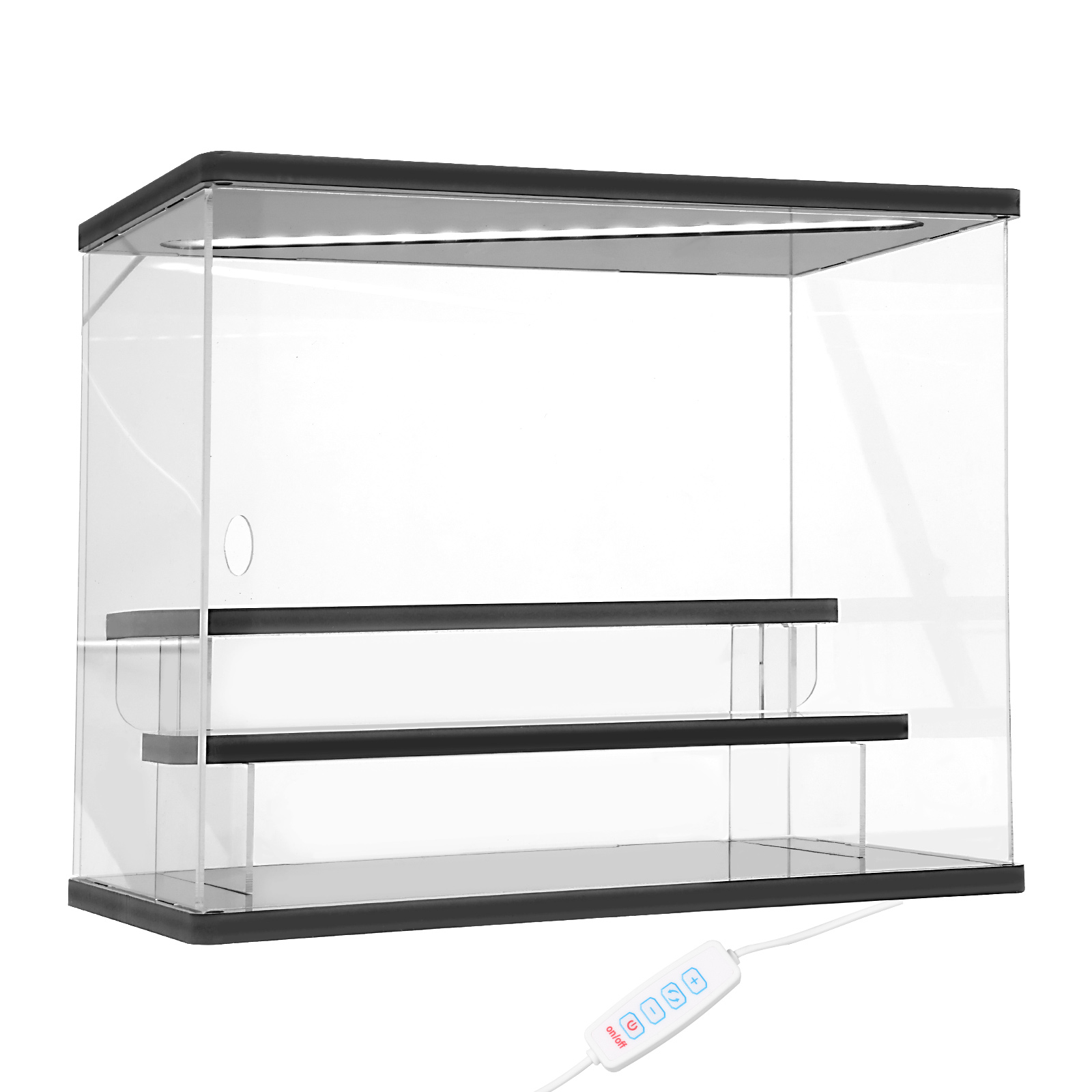 AEVXKHI 3 Layers Acrylic Display Case with LED Light, Dust Proof Transparent Action Figure Display Box, Easy Assembly Collectibles Display Case for Home Shop Use