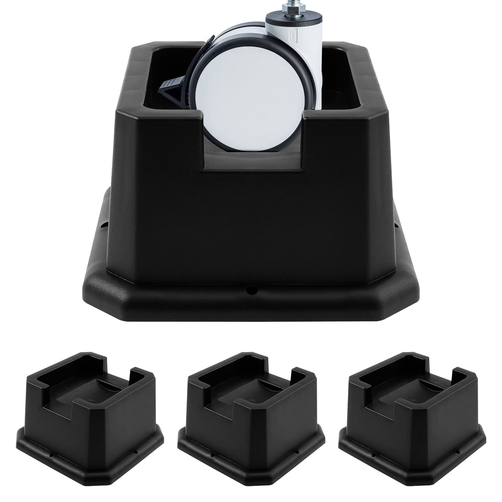 Wekvgz 4 Pcs Bed Riser Reusable Plastic Bed Frame Riser with Rolling Locking Wheeled Mobility Design for Chair Sofa Recliner Table Cabinet