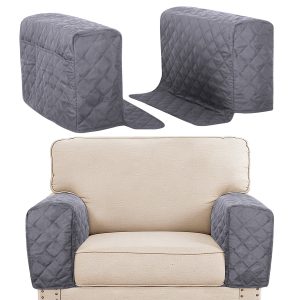 Wekvgz 2 Pack Water Resistant Armrest Cover for Chair and Sofa Couch Arm Cover with 3 Pocket for Phone Sofa Arm Protector for Pet Cat