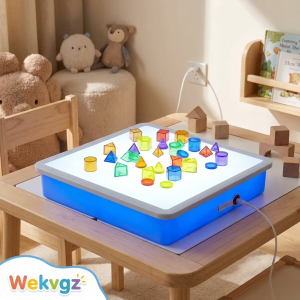 Wekvgz LED Light Box for Kids Adjustable Brightness Light Up Sensory Table Color and Lighting Discovery Educational Toys for Boys Girls