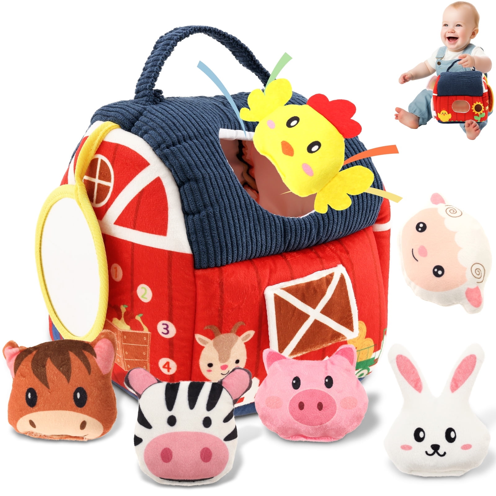 Wekvgz Baby Toy for 6 Month and Up Chick Growth Barn Farm Playhouse Montessori Sensory Toy Baby Easter Basket Stuffers