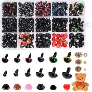 Ihvewuo 580pcs Doll Safety Eyes Noses,Colorful Safety Eyes Noses for Crafts Crochet Stuffed Animals Plastic Multicolor 6mm 10mm 12mm 14mm 16mm 18mm