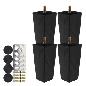 Lzvxtym 4PCS Height Wood Sofa Legs Solid Replacement Furniture Armchair Cabinet Feet Legs