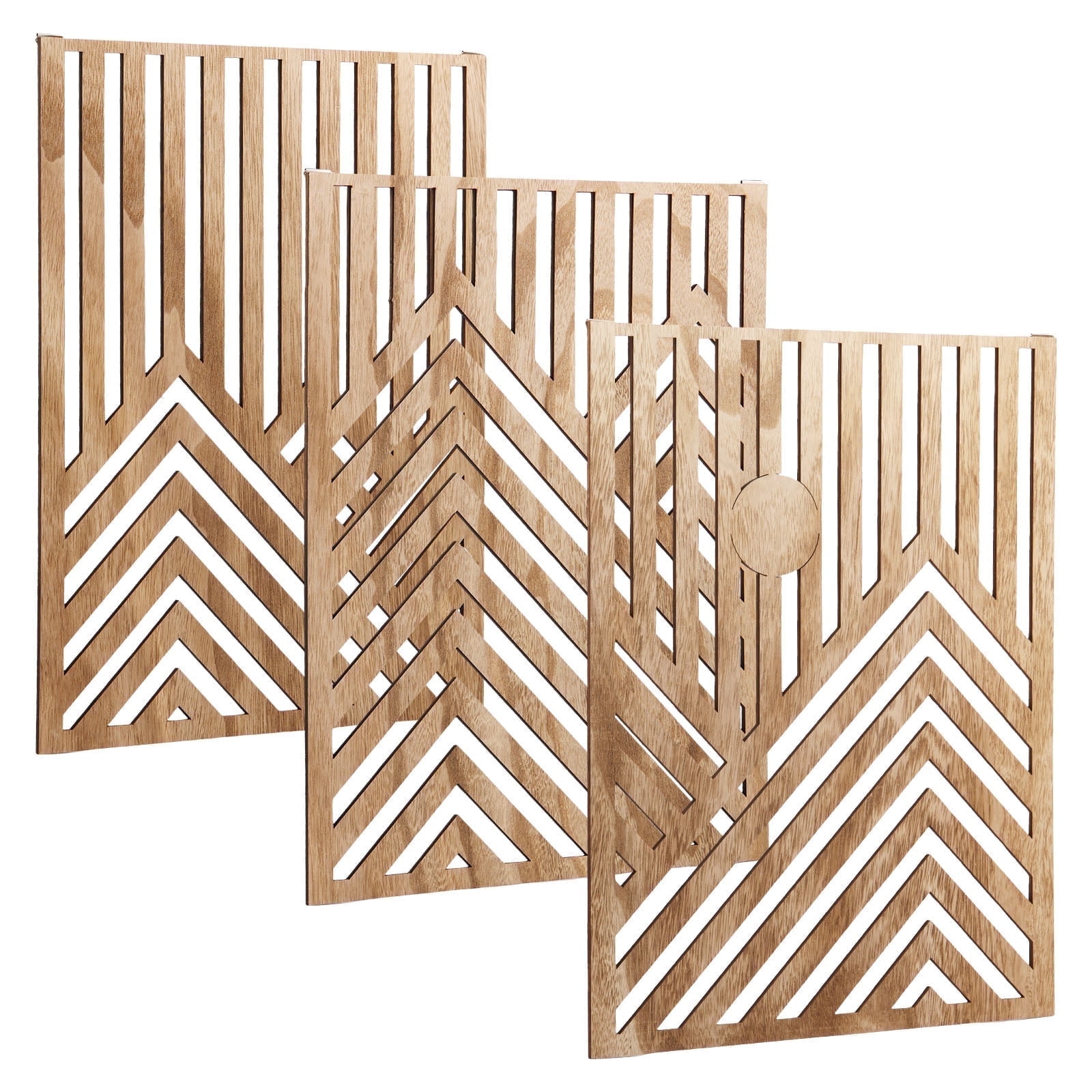 Keyohome 3Pcs Wood Wall Art Wood Wall Sculpture Decor Openwork Wood Wall Ornament Easy to Hang Timber Wall Artwork Easy to Install Handcrafted Wood Wall Art Suitable for Home