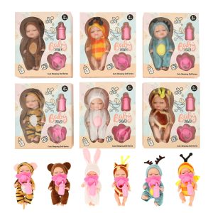 6Pcs Mini Baby Dolls,4.3" Newborn Dolls Gift Set,Cute Reborn Baby Dolls Toys for Kids 3+,with Clothes