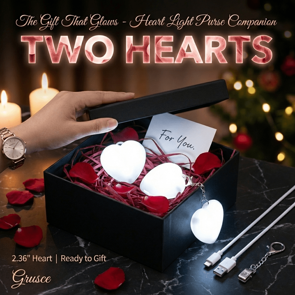 NUAHRHY 2pcs Purse Glow Heart Light LED Automatic Sensor Light Touch Activated Handbag Light Portable Mini Handbags Night Lights Lamp for Women Girls White Hearts