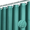 Dznils Waffle Shower Curtain with Hooks, Thick Weighted Fabric Bathroom Curtain, Seaweed Green, 72" x 72" - Image 2