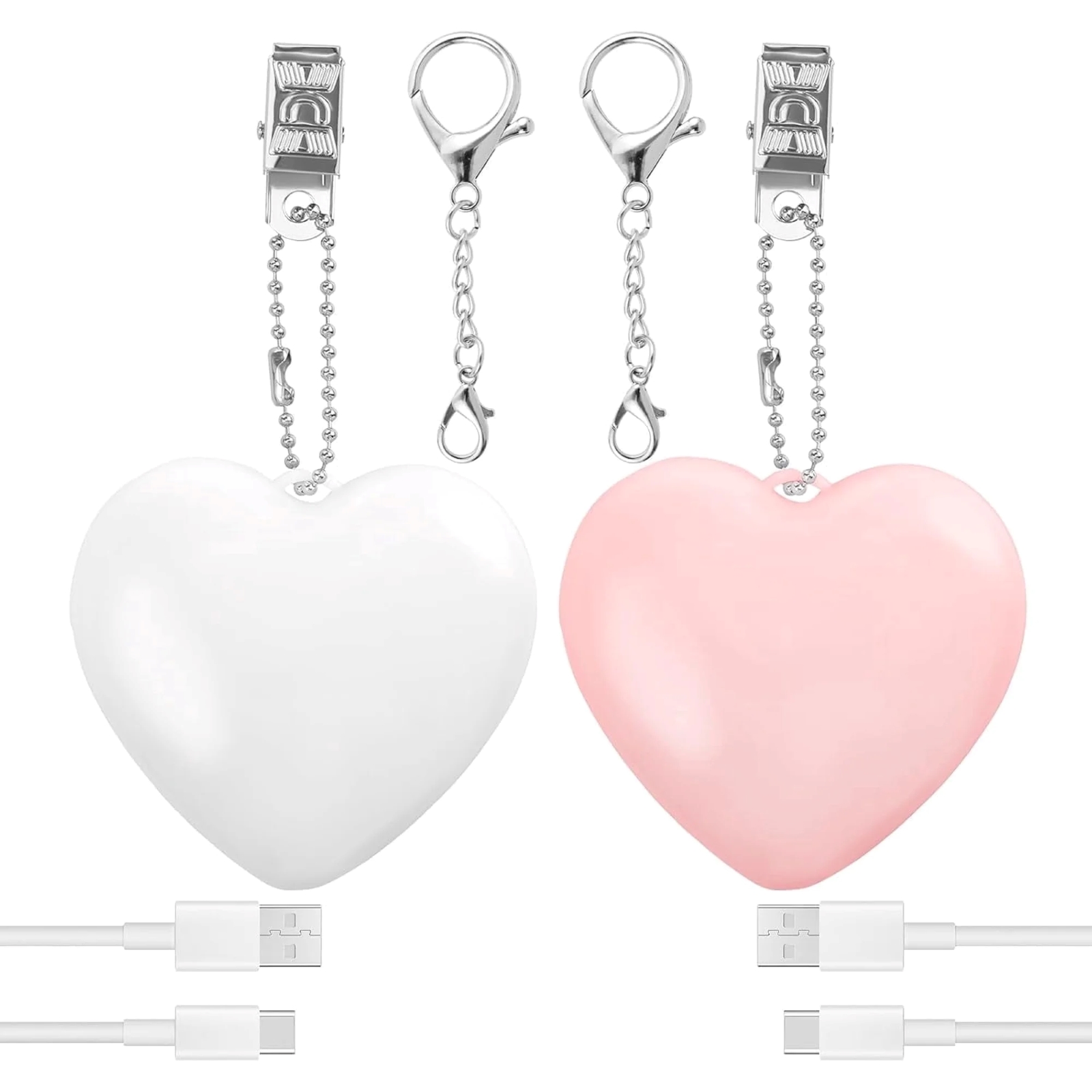 NUAHRHY 2pcs Purse Glow Heart Light LED Automatic Sensor Purse Light Touch Activated Handbag Light Portable Handbag Night Light Mini Handbag Purse Lamp for Women Girls Pink Heart + White Heart
