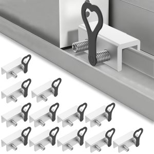 AEVXKHI 12 Sets Sliding Window Locks, Security Window Lock with Keys, Window Locks for Up and Down Windows & Horizontal Sliding Windows, Adjustable Window Lock, Sturdy and Durable