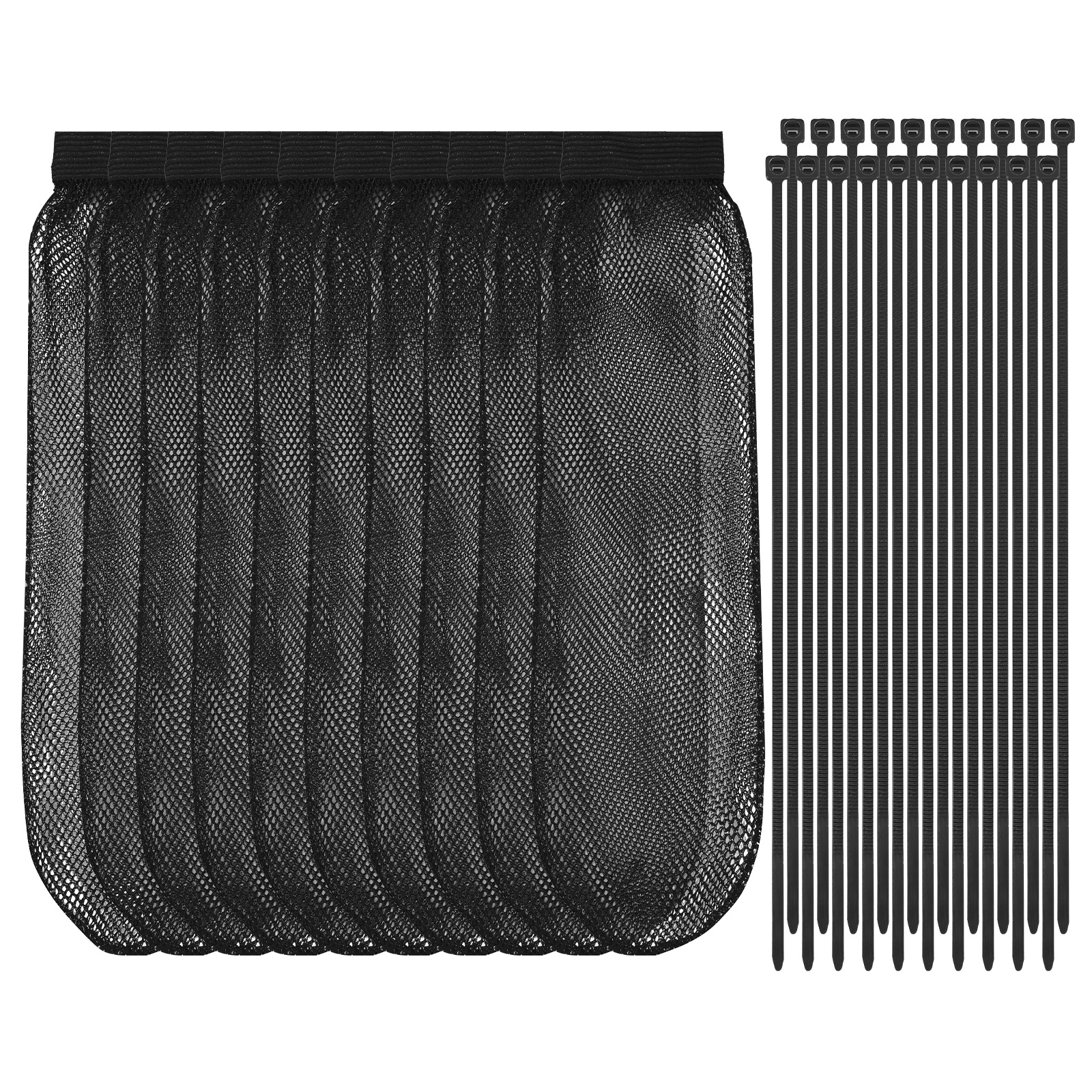 AEVXKHI 10 Pieces Lint Traps for Washing Machine Hose, Nylon Mesh Lint Traps with 20 Pack Tie Strap, Laundry Washer Drain Lint Catcher, Discharge Hoses Filter Fits All Washing Machines