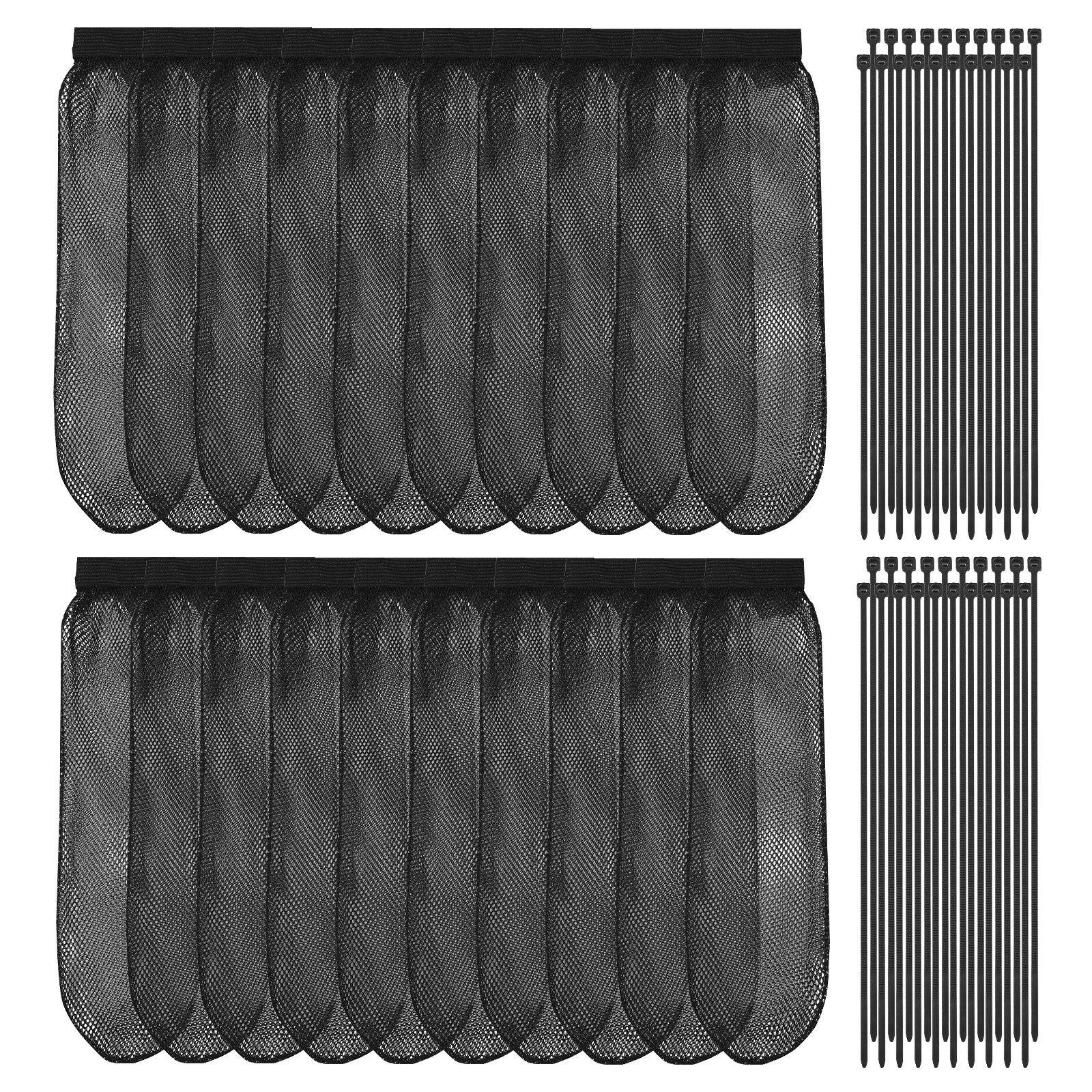 AEVXKHI 60 Pack Sturdy Lint Traps for Washing Machine Hose, Includes 20PCS Nylon Washer Hose Lint Trap Mesh and 40PCS Cable Ties, Washer Lints Catcher for Home Sink Drain System Hoses Screen Filter