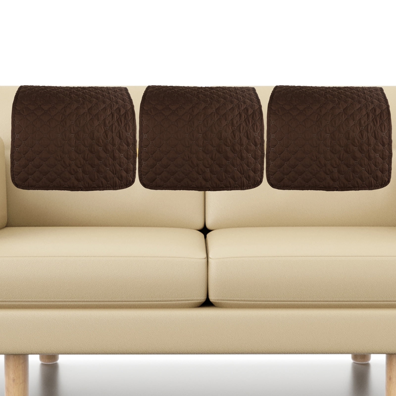 Dznils 3 Pcs Recliner Chair Headrest Cover Couch Arm Covers Sofa Furniture Protector, Coffee