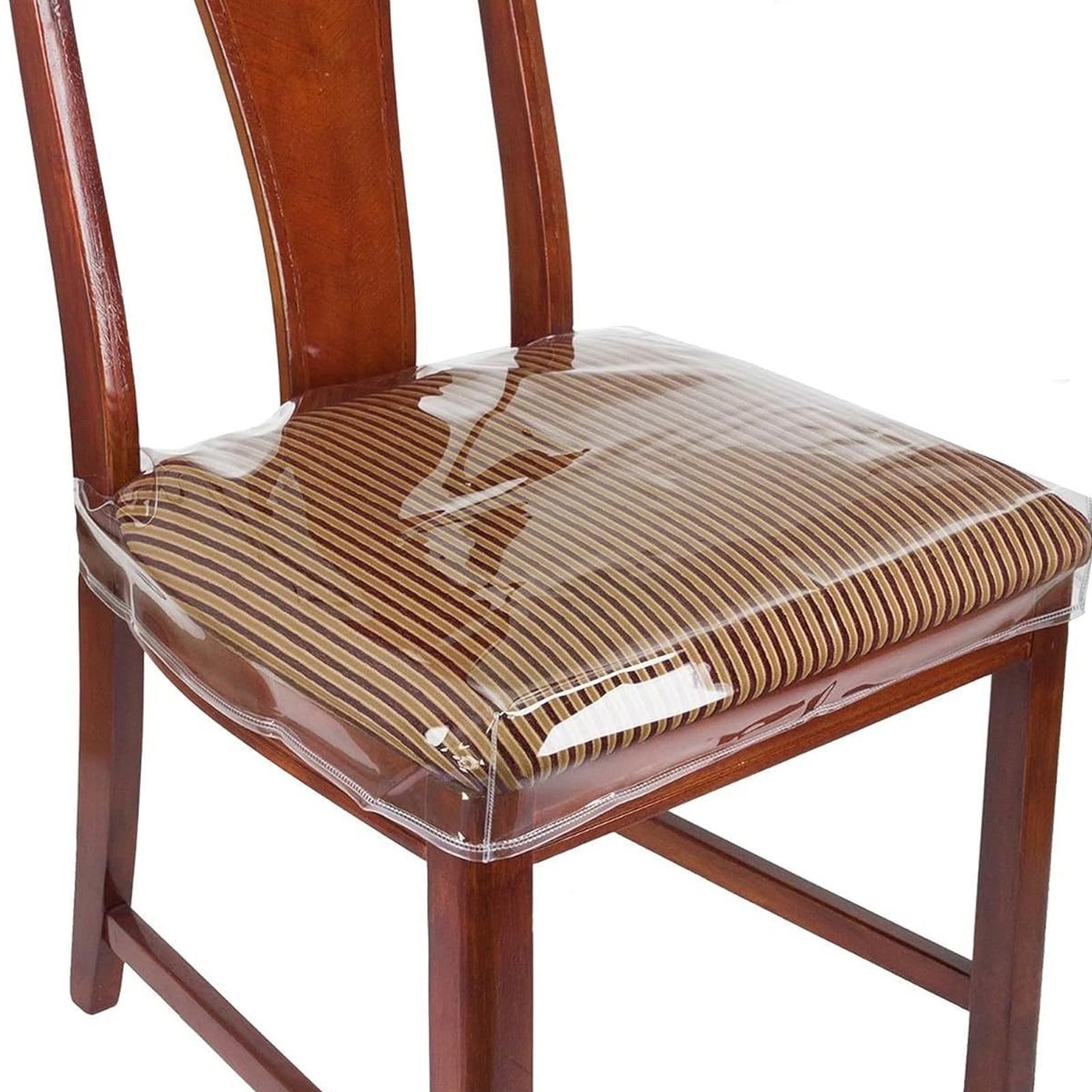 Dznils Waterproof Clear Plastic Chair Seat Covers for Dining Room, Set of 4