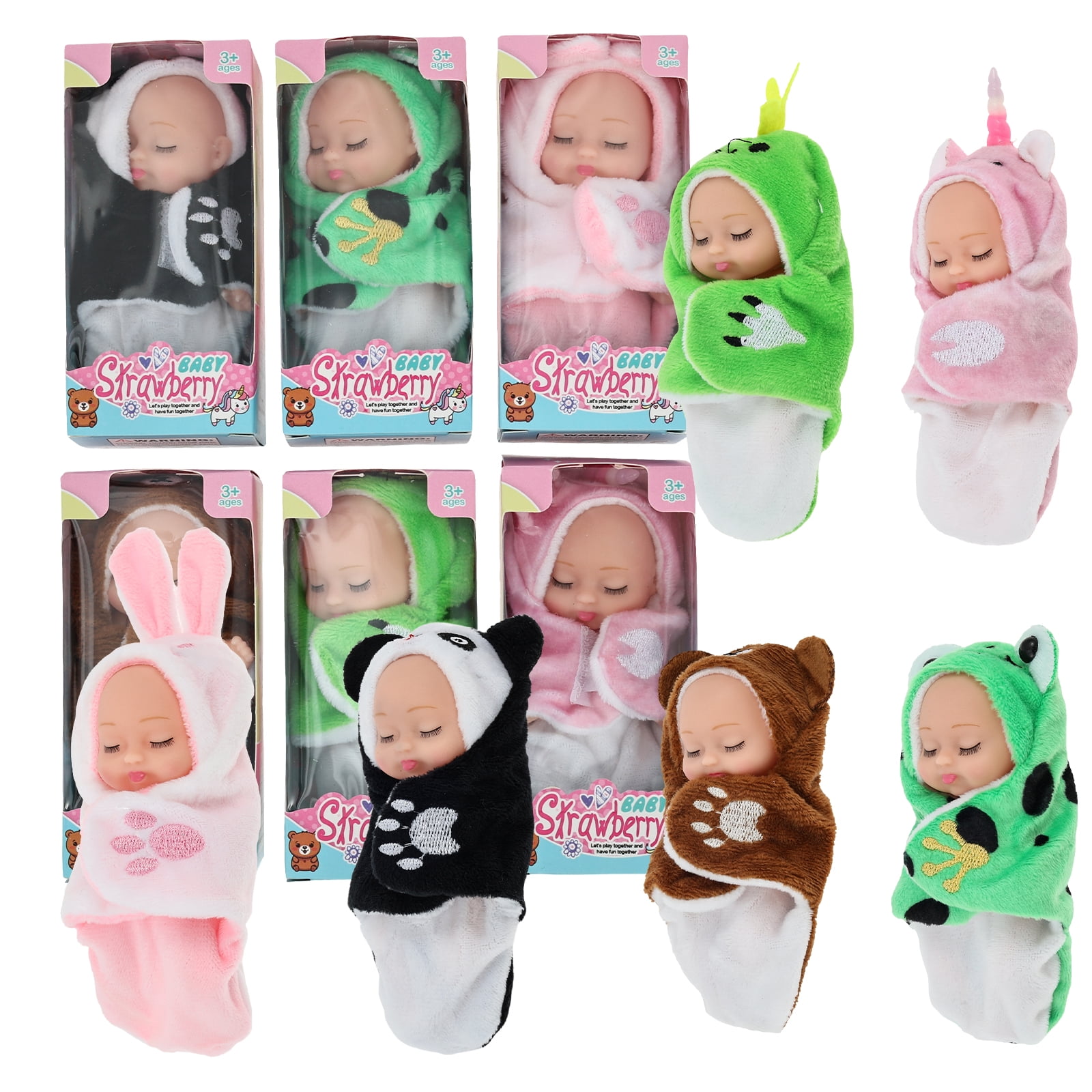 6Pcs Mini Baby Dolls,4.3" Newborn Dolls Gift Set,Cute Reborn Baby Dolls Toys for Kids 3+,with Clothes