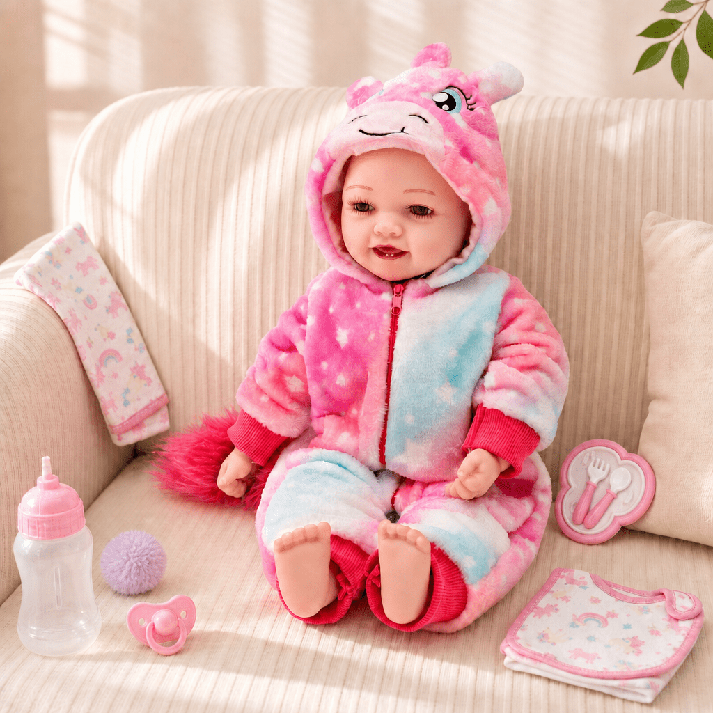 Baby Dolls, 17" Large Cute Soft Body Baby Doll, Real Life Baby Doll Playset with 6 Accessories for Girls Gifts, Pretend Play, 3+ Year Old, Pink