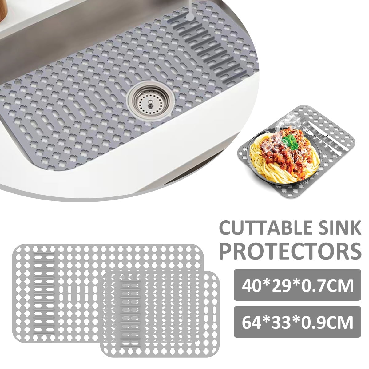 Dznils Silicone Sink Protector kitchen Sink Mats Grid Accessory Folding Heat Resistant Sink Mat for Bottom