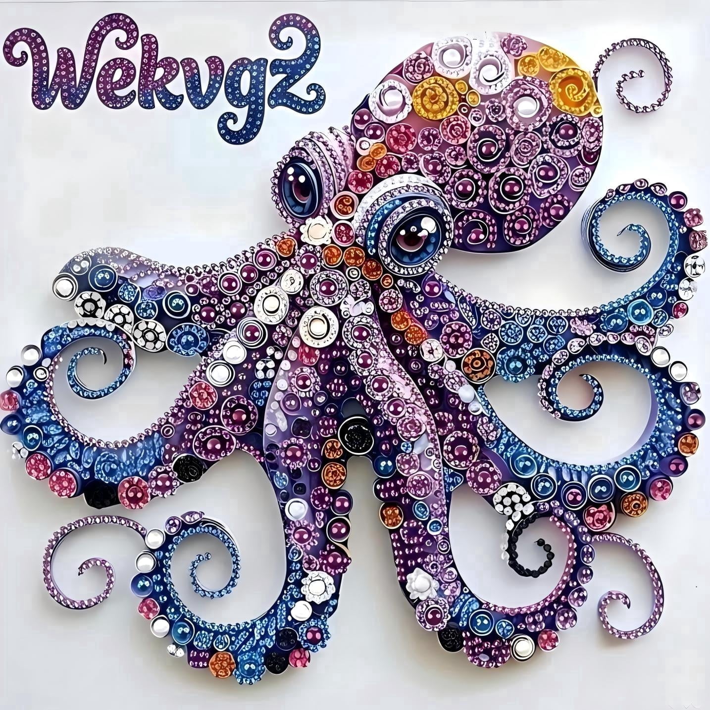 5D Diamond Art Kits for Adults, Octopus Diamond Art Craft Painting with Imitation Pearls, Full Drill Gem Wall Decor for Living Room, 11.8 x 11.8 Inch