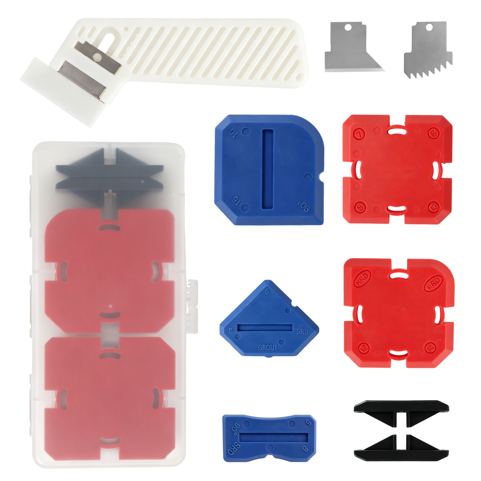 AEVXKHI 11 PCS Caulking Tool Kit, Silicone Sealant Finishing Tool Set, Silicone Profiling Kit, Grout Sealing Smoother Caulk Application Tool for Kitchen Bathroom Floor Window Sink Joint Toilet