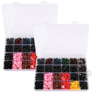2080pcs Safety Eyes and Noses with Washers, 6-14mm Plastic Bulk Double Pack for Amigurumi Crochet Stuffed Animals Doll Making, Wekvgz