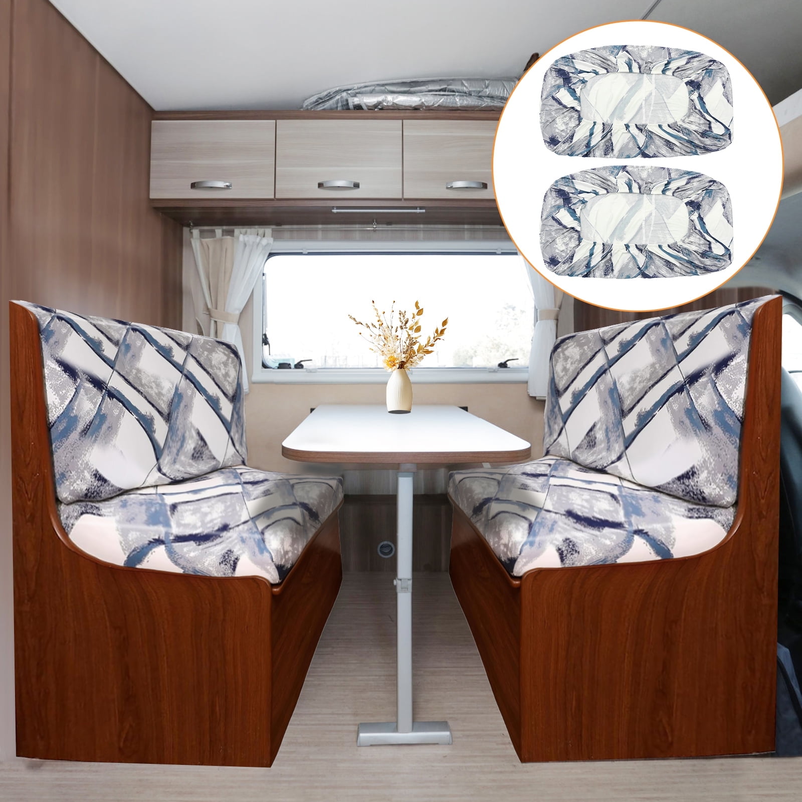 NUAHRHY RV Dinette Cushion Covers Stretchable RV Dinette Seat Covers Washable Camper Cushion Slipcovers Elastic RV Couch Covers Removable RV Dinette Couch Protector for RV Camper